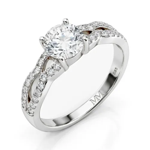 Verity - Moissanite Engagement Ring with Twisted Band