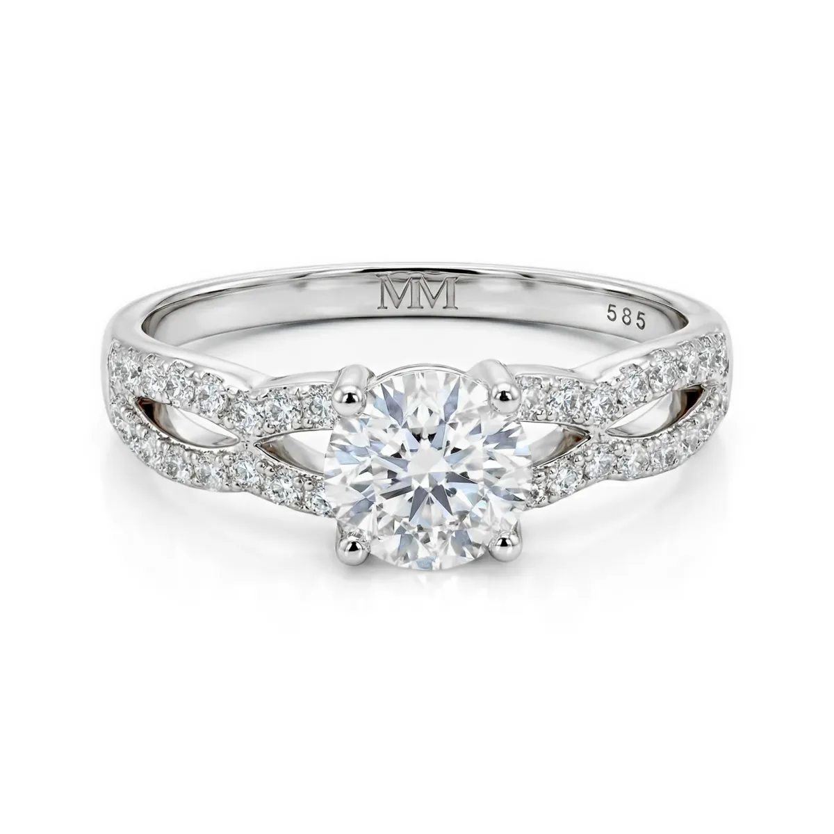 Verity - Moissanite Engagement Ring with Twisted Band
