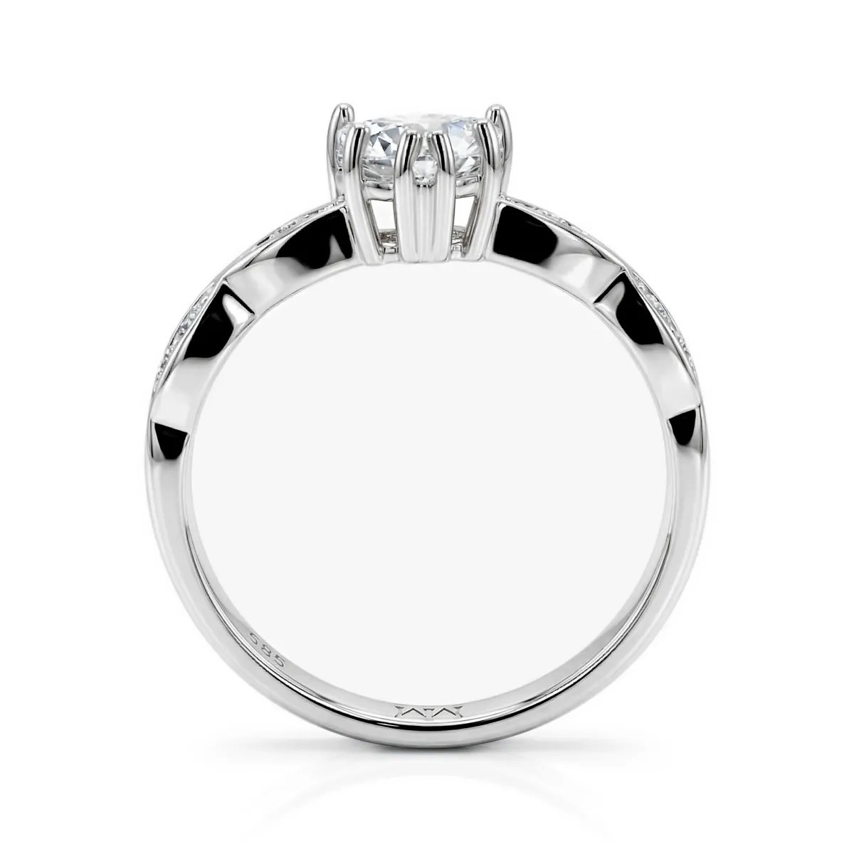 Affection - Heart Cut Moissanite Engagement Ring with Twisted Band