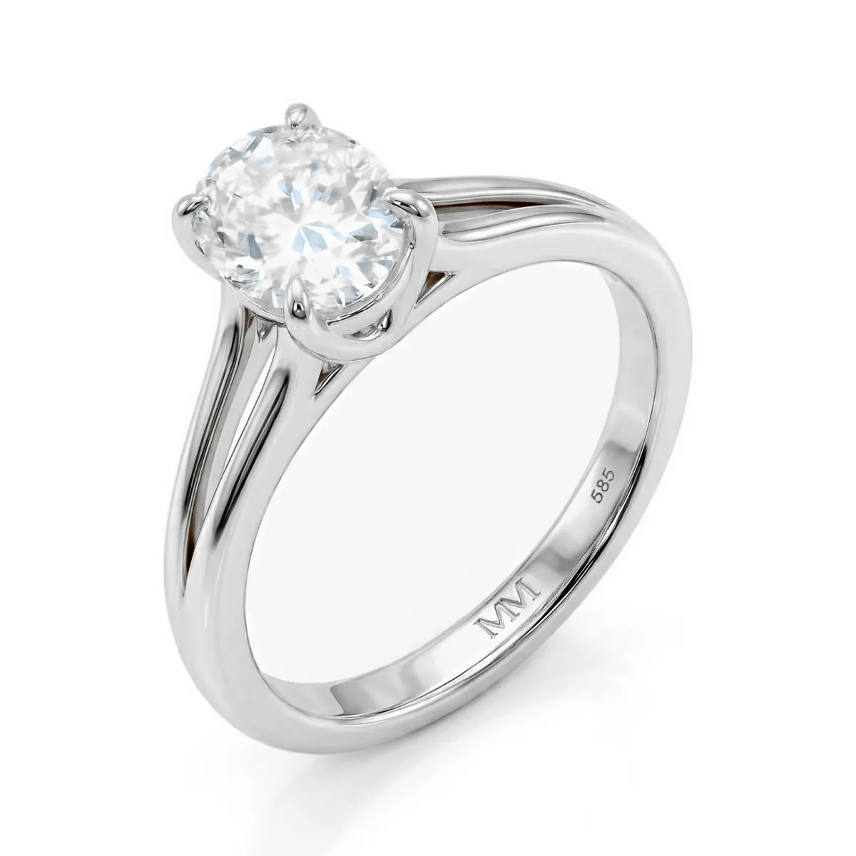 Grace - Oval Split-Shank Moissanite Ring