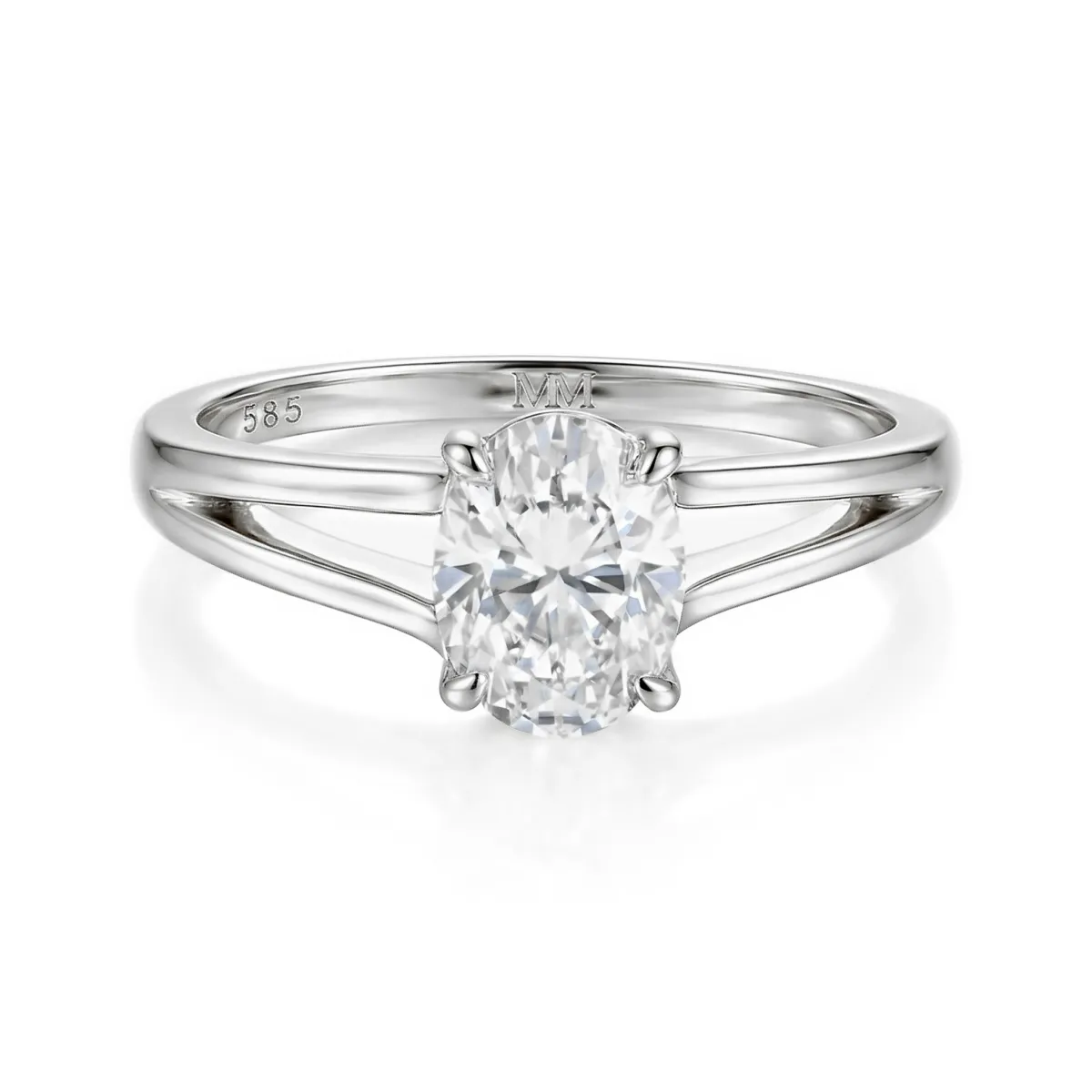 Grace - Oval Split-Shank Moissanite Ring