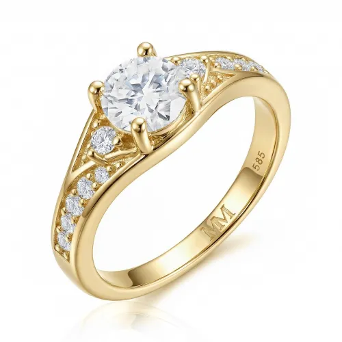 Seraphis - Moissanite Engagement Ring with Side Stones