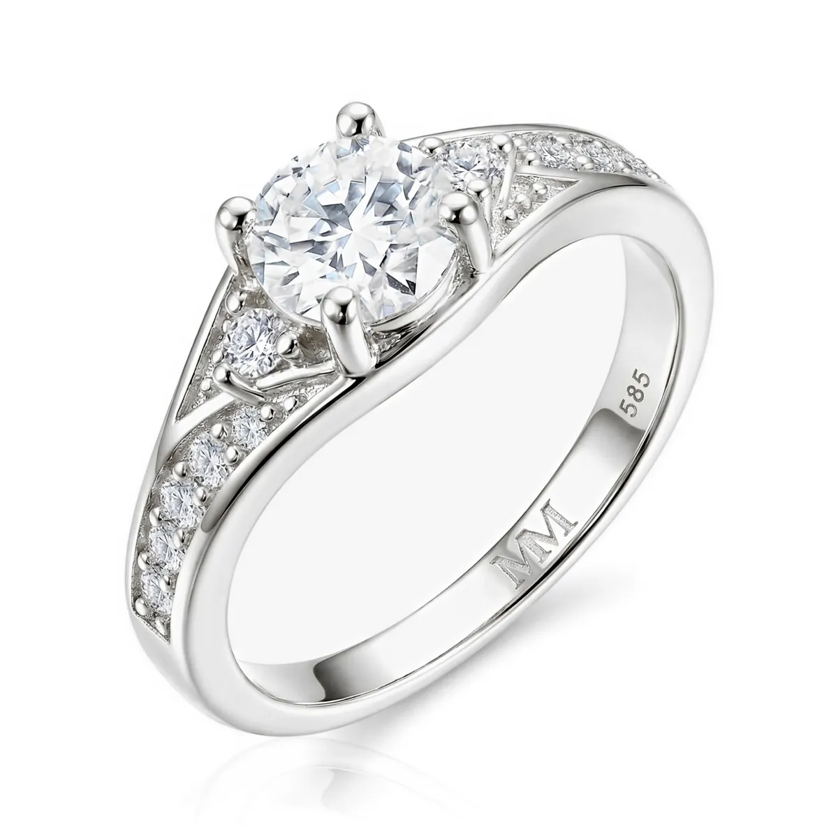 Seraphis - Moissanite Engagement Ring with Side Stones