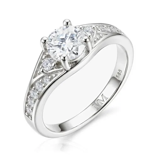 Seraphis - Moissanite Engagement Ring with Side Stones