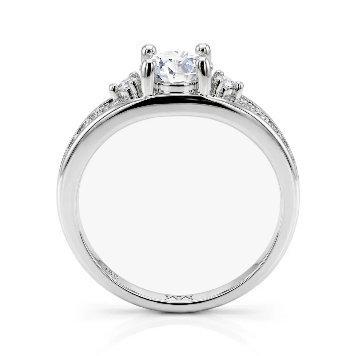 Seraphis - Moissanite Engagement Ring with Side Stones