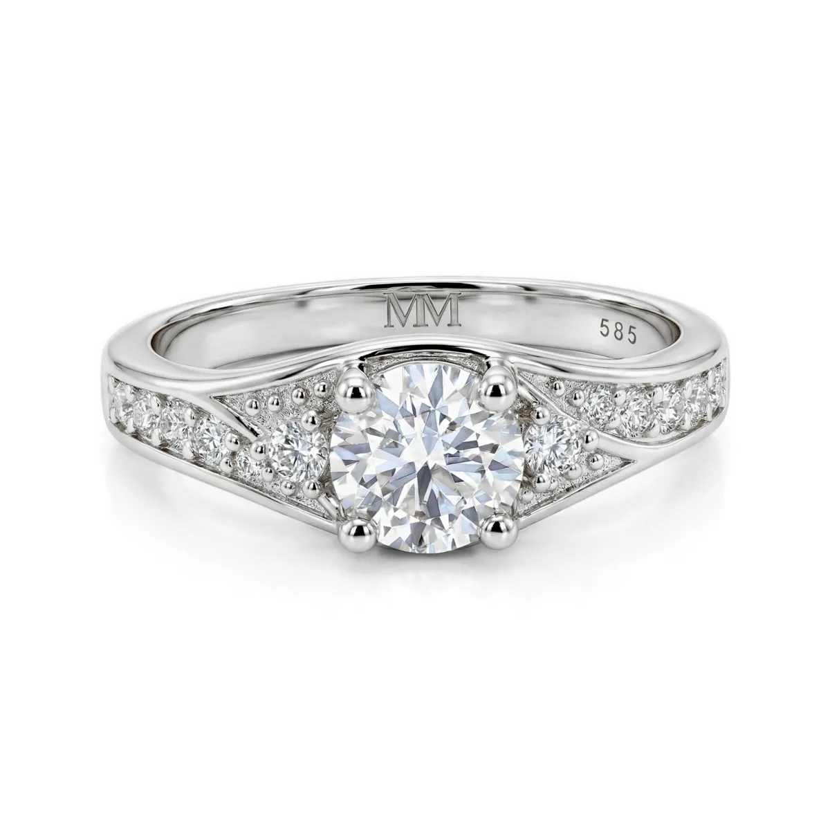 Seraphis - Moissanite Engagement Ring with Side Stones