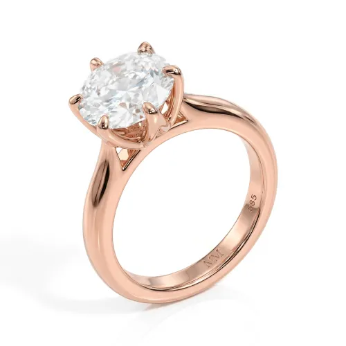 Yulia - Solitaire Moissanite Ring in Tulip Setting