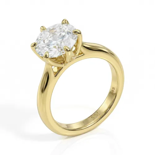 Yulia - Solitaire Moissanite Ring in Tulip Setting