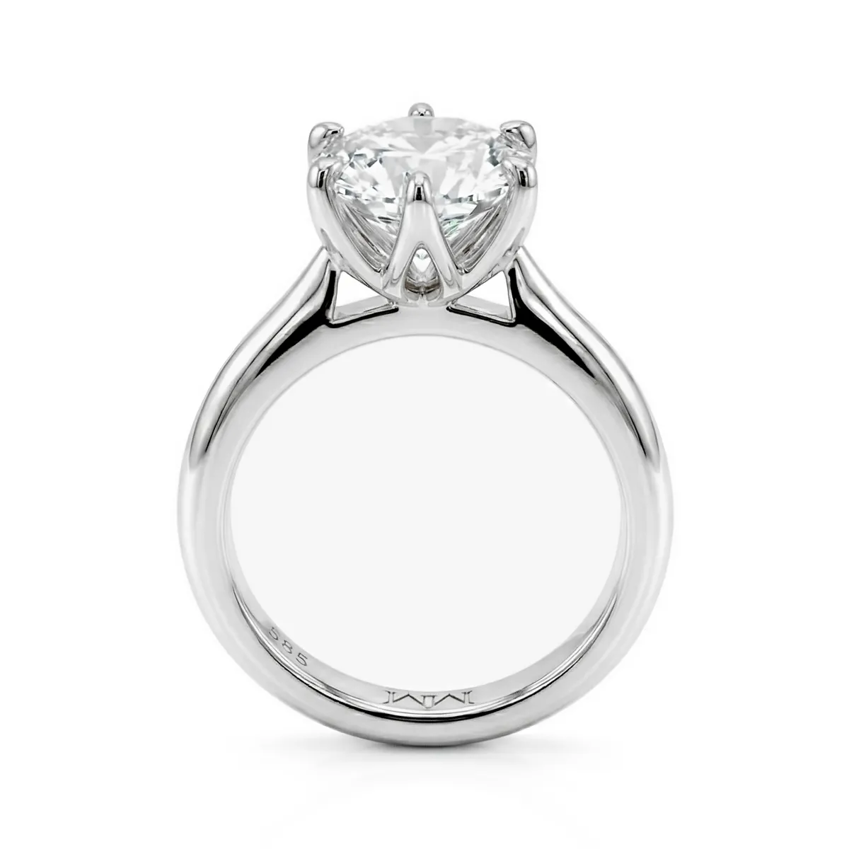 Yulia - Solitaire Moissanite Ring in Tulip Setting