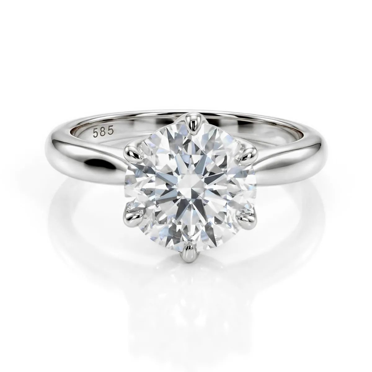 Yulia - Solitaire Moissanite Ring in Tulip Setting
