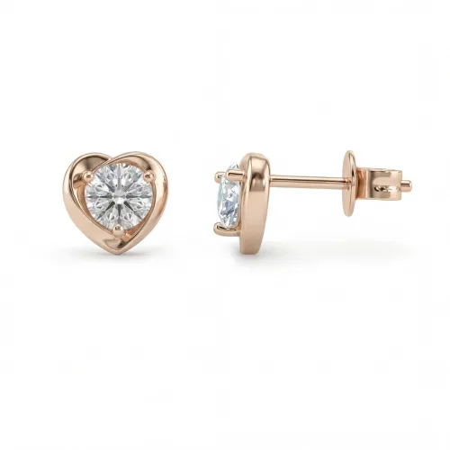 Luster – Moissanite Heart Stud Earrings