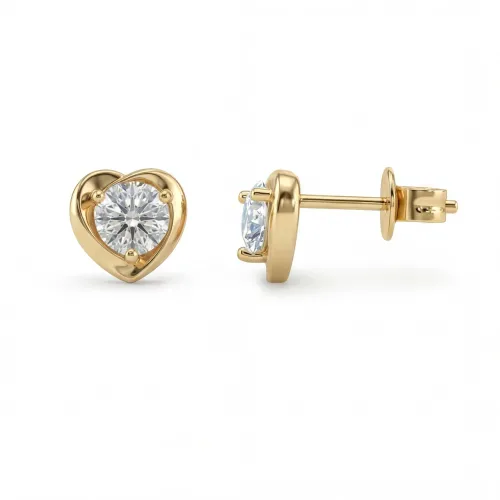 Luster – Moissanite Heart Stud Earrings