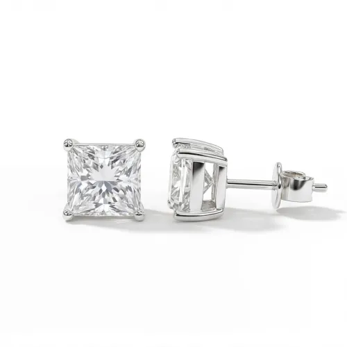 Orion – Princess Moissanite Stud Earrings