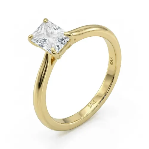 Lustra – Radiant Solitaire Moissanite Ring