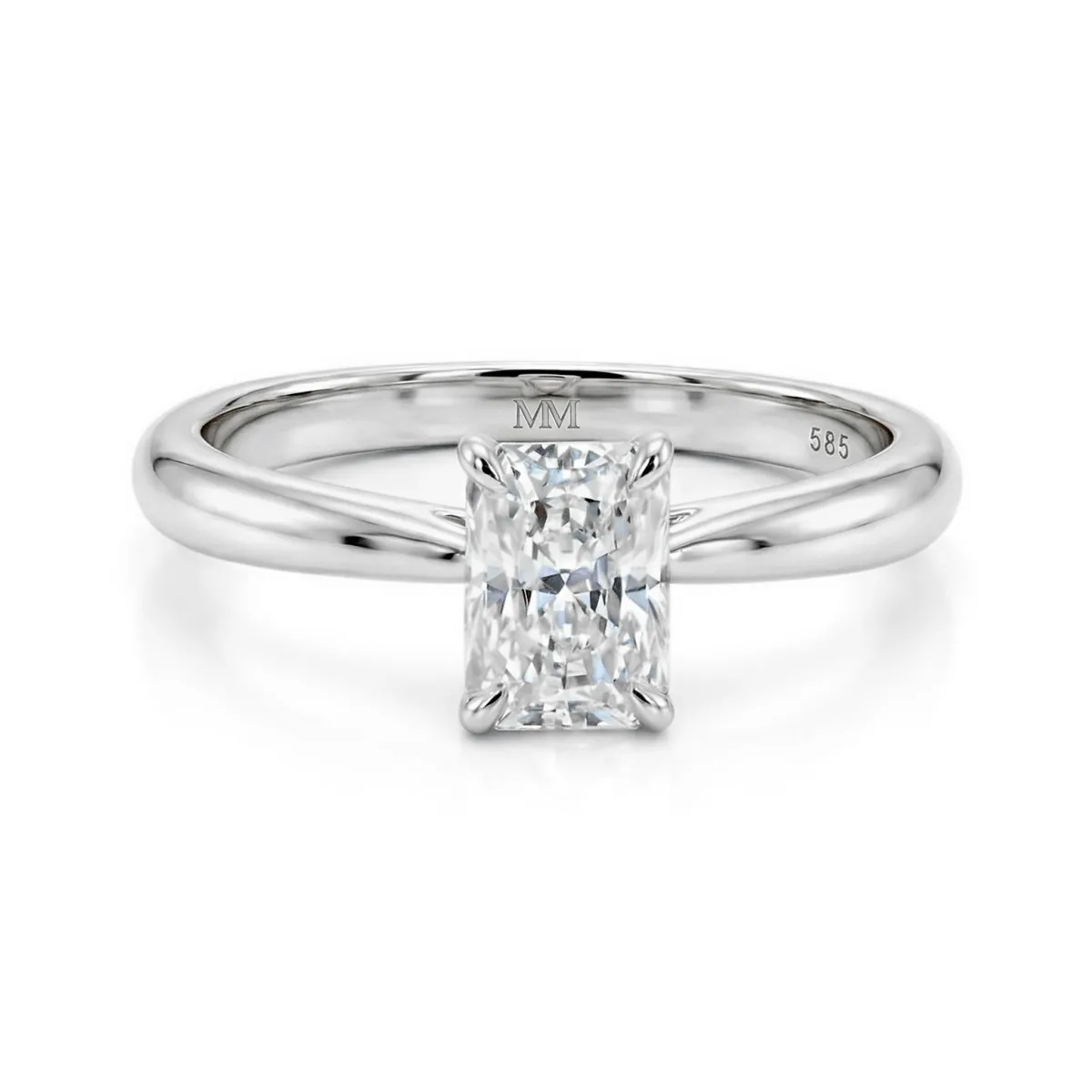 Lustra - Radiant Solitaire Moissanite Ring