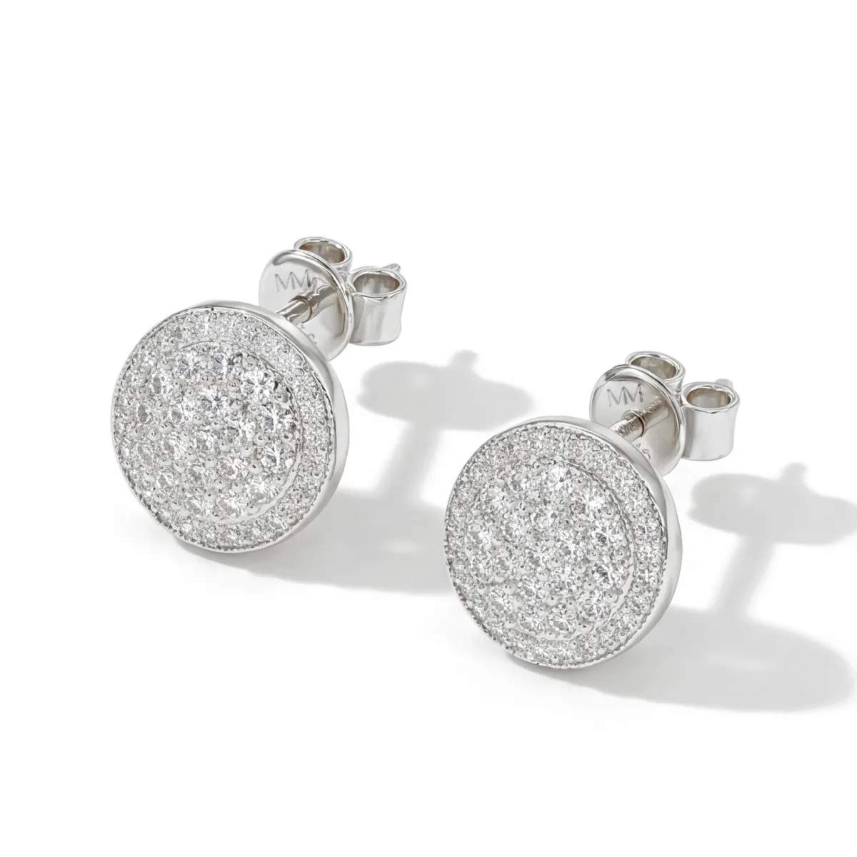 Round Clusters - Moissanite Stud Earrings in Pavé Setting