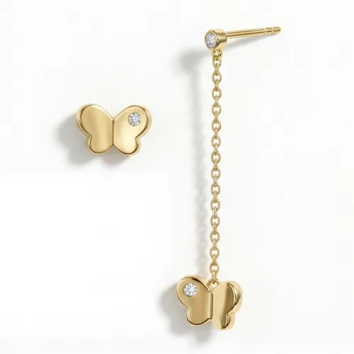 Butterfly Drops - Moissanite Drop Earrings