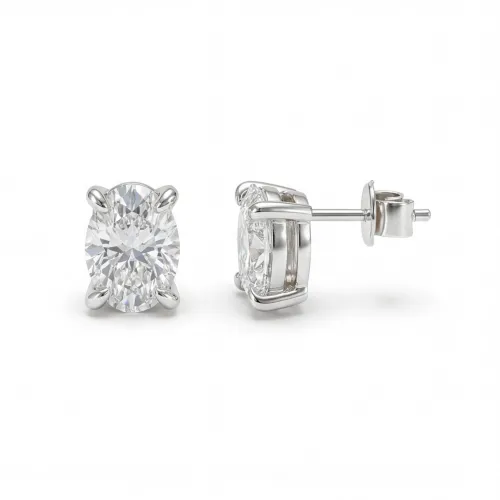 Ovalis – Oval Moissanite Stud Earrings