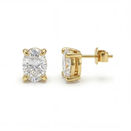 Ovalis – Oval Moissanite Stud Earrings