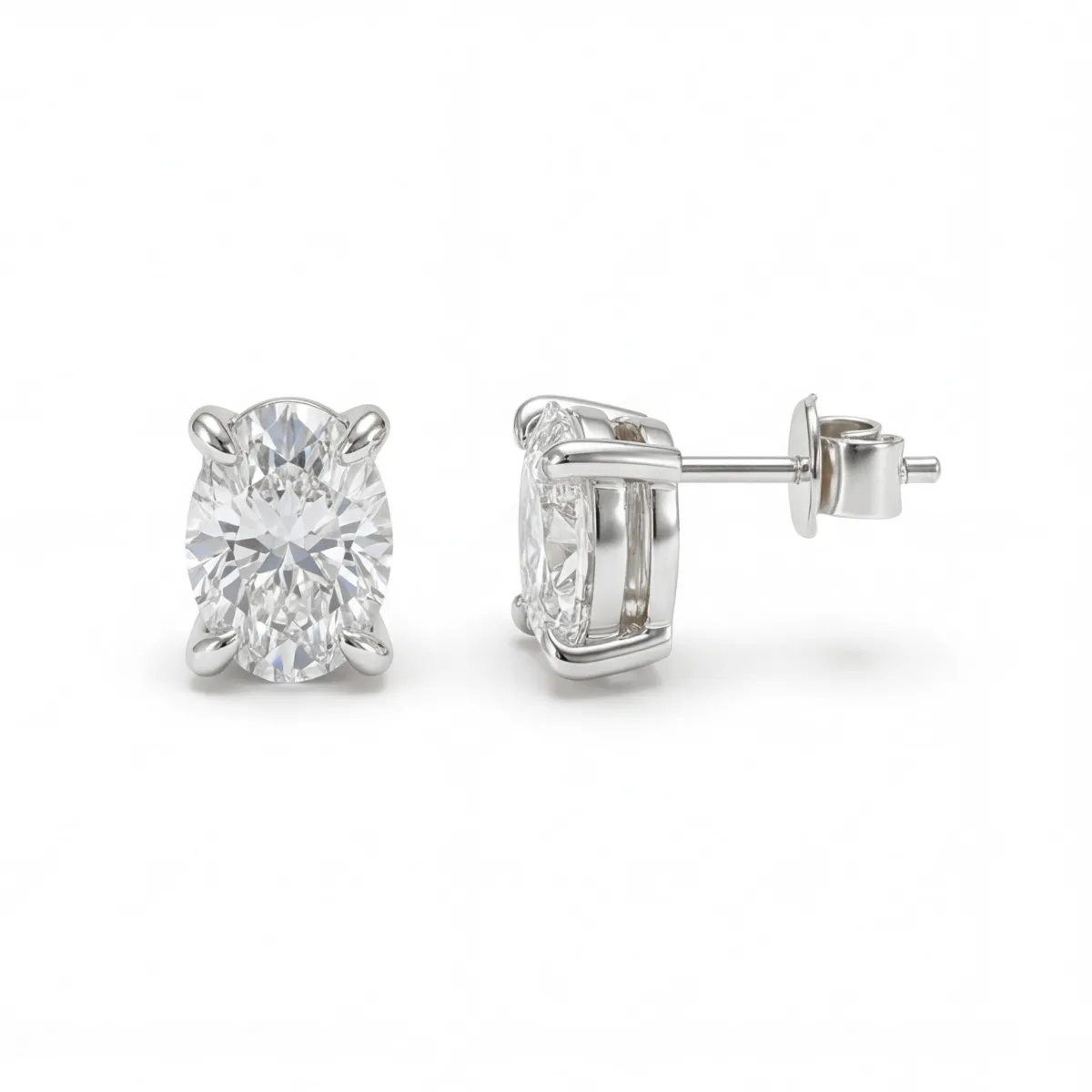 Ovalis – Oval Moissanite Stud Earrings