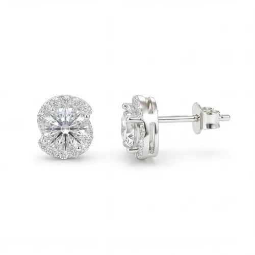 Divine Dots - Moissanite Stud Earrings