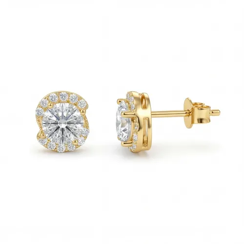Divine Dots - Moissanite Stud Earrings