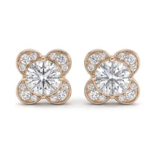 Moissanite Blooms - Moissanite Stud Earrings