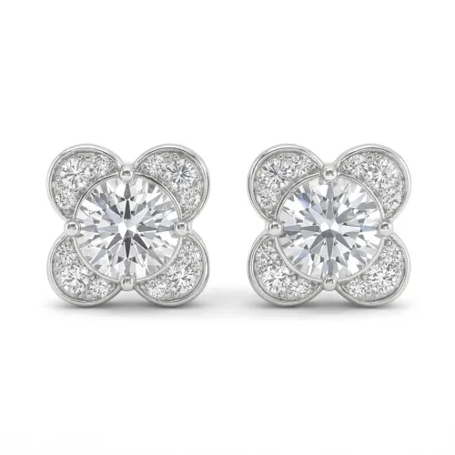 Moissanite Blooms - Moissanite Stud Earrings
