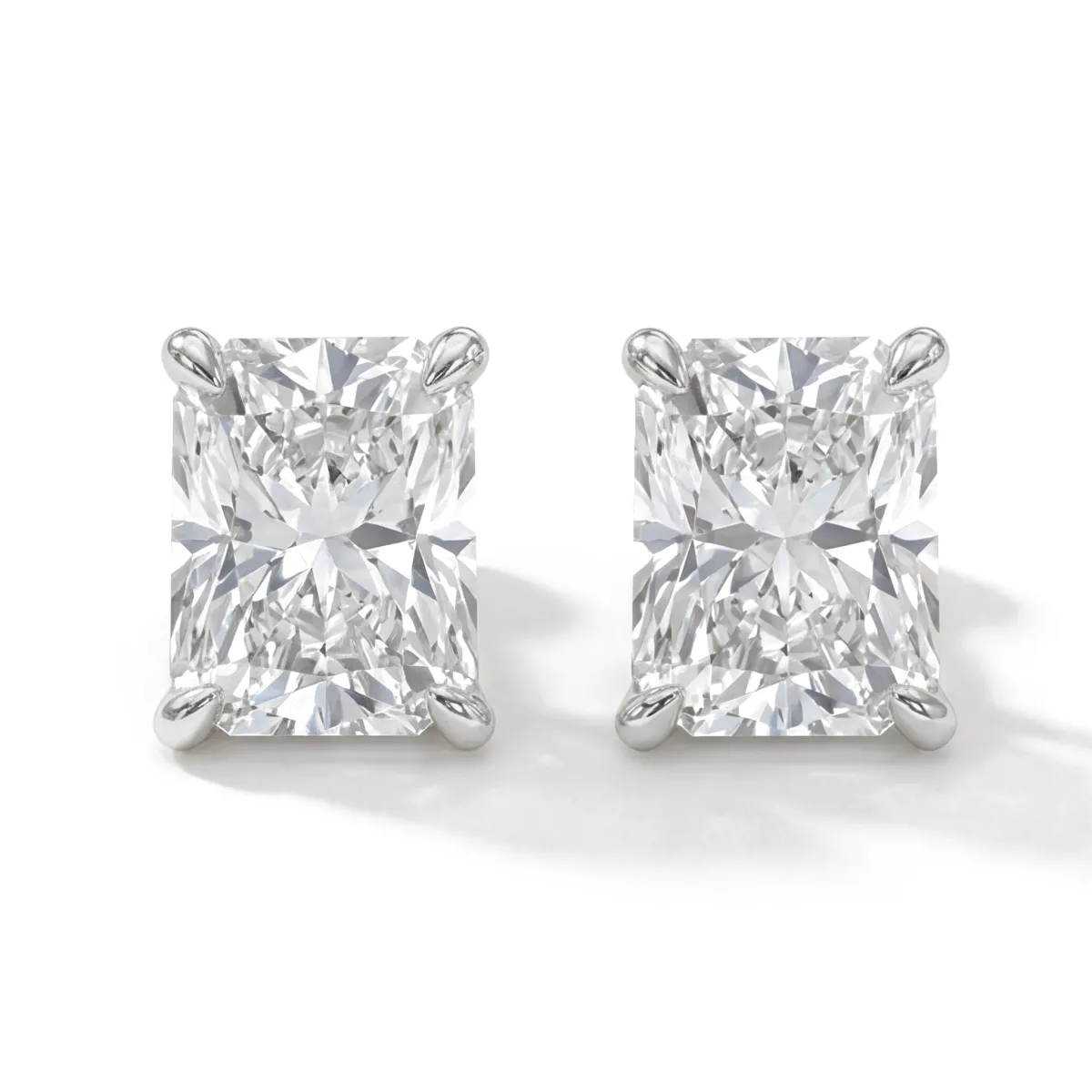 Lustrine - Radiant Moissanite Stud Earrings