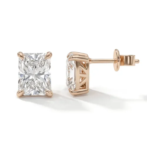 Lustrine - Radiant Moissanite Stud Earrings