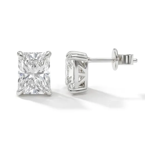 Lustrine - Radiant Moissanite Stud Earrings