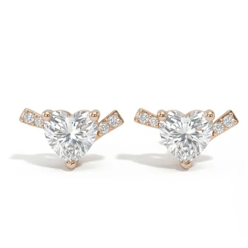 Heart's Desire - Moissanite Stud Earrings