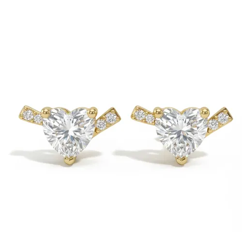 Heart's Desire - Moissanite Stud Earrings