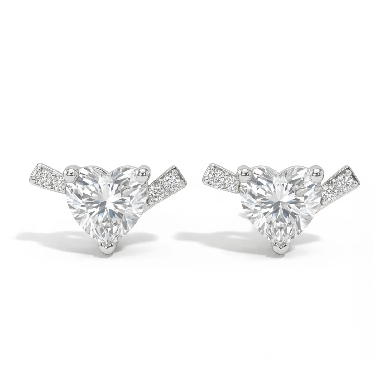 Heart's Desire - Moissanite Stud Earrings