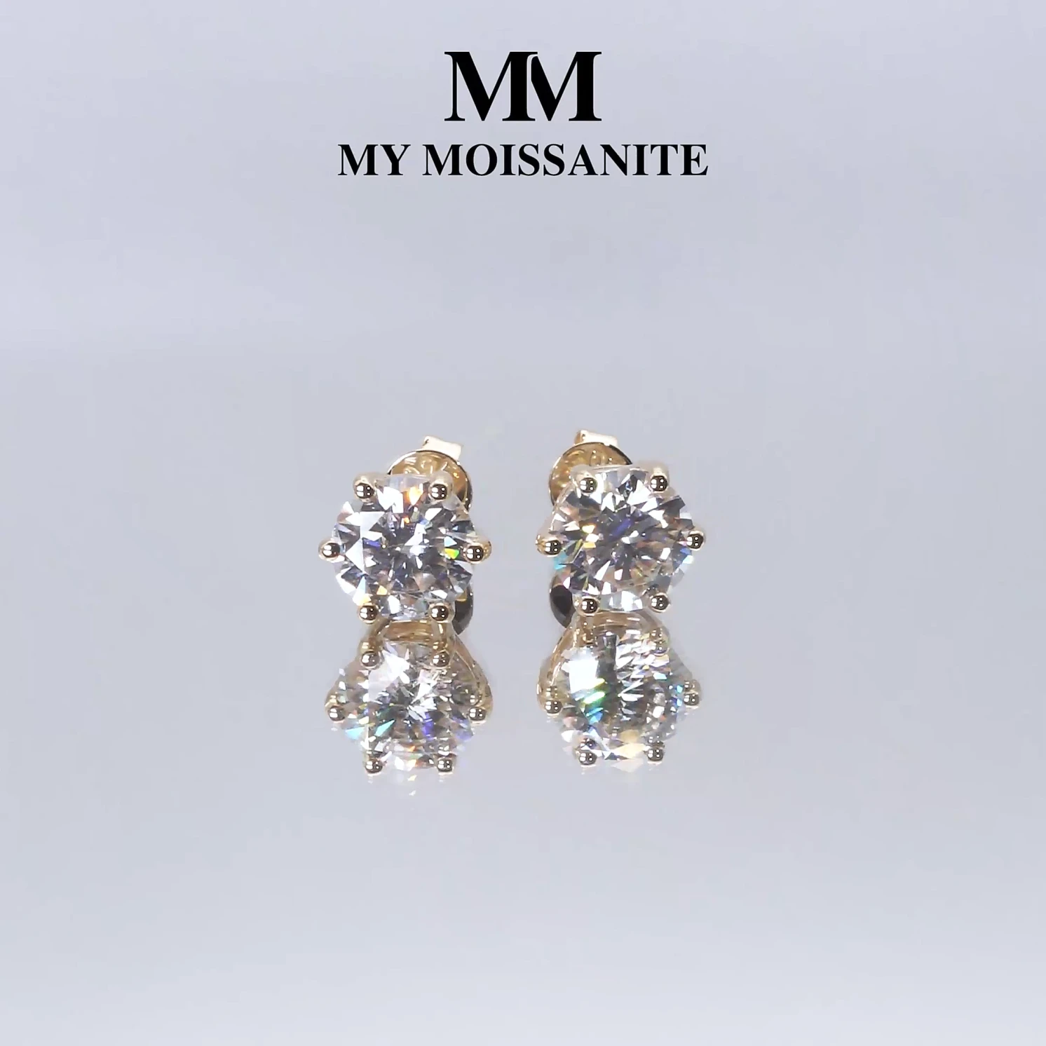 Zephyra - Elegant Screwback Moissanite Stud Earrings Zephyra - Elegant Screwback Moissanite Stud Earrings