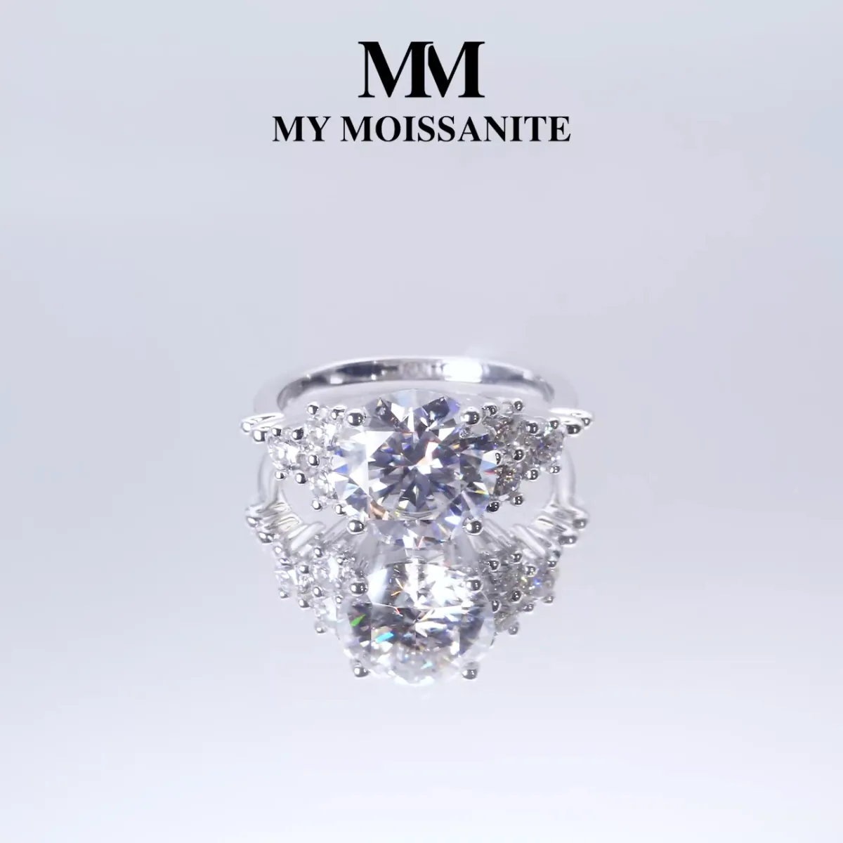 Astral - Moissanite Engagement Ring with Side Stones