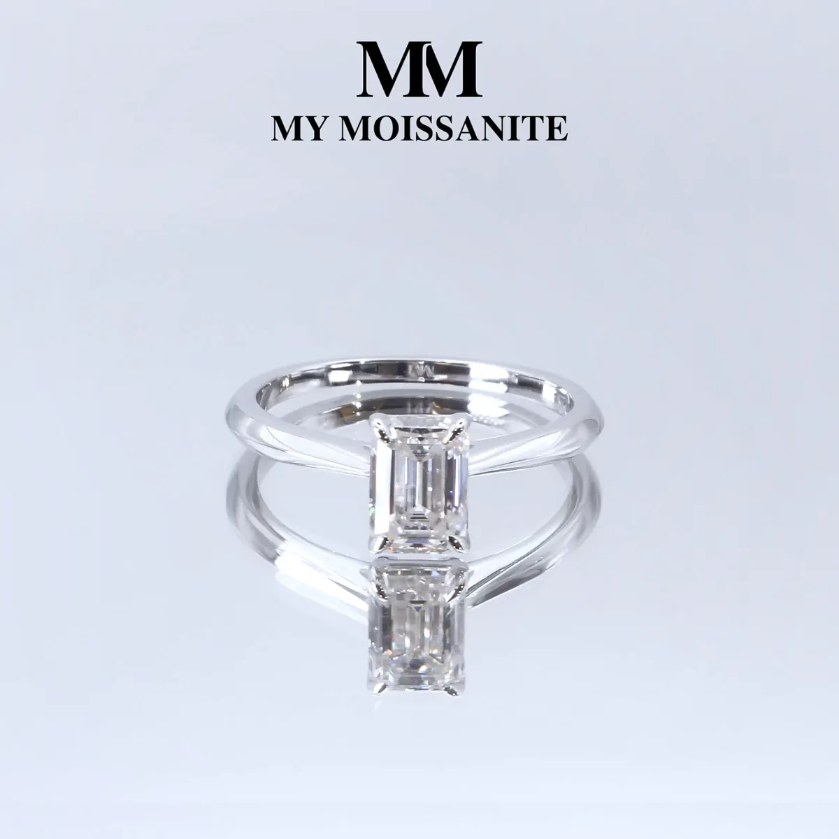 Elysium - Emerald Solitaire Moissanite Ring | My Moissanite