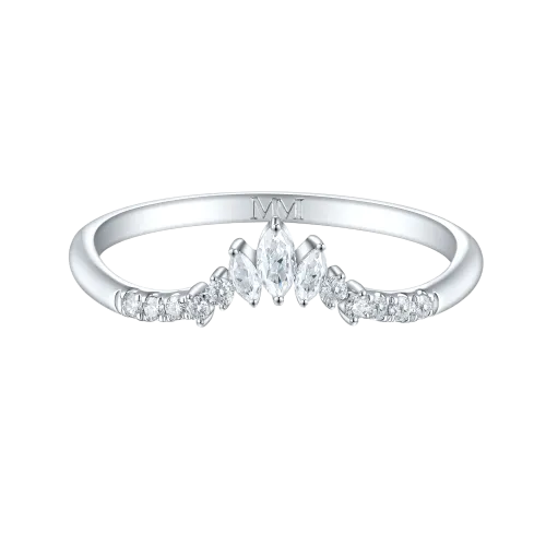 Serenella - Marquise and Round Moissanite Wedding Band