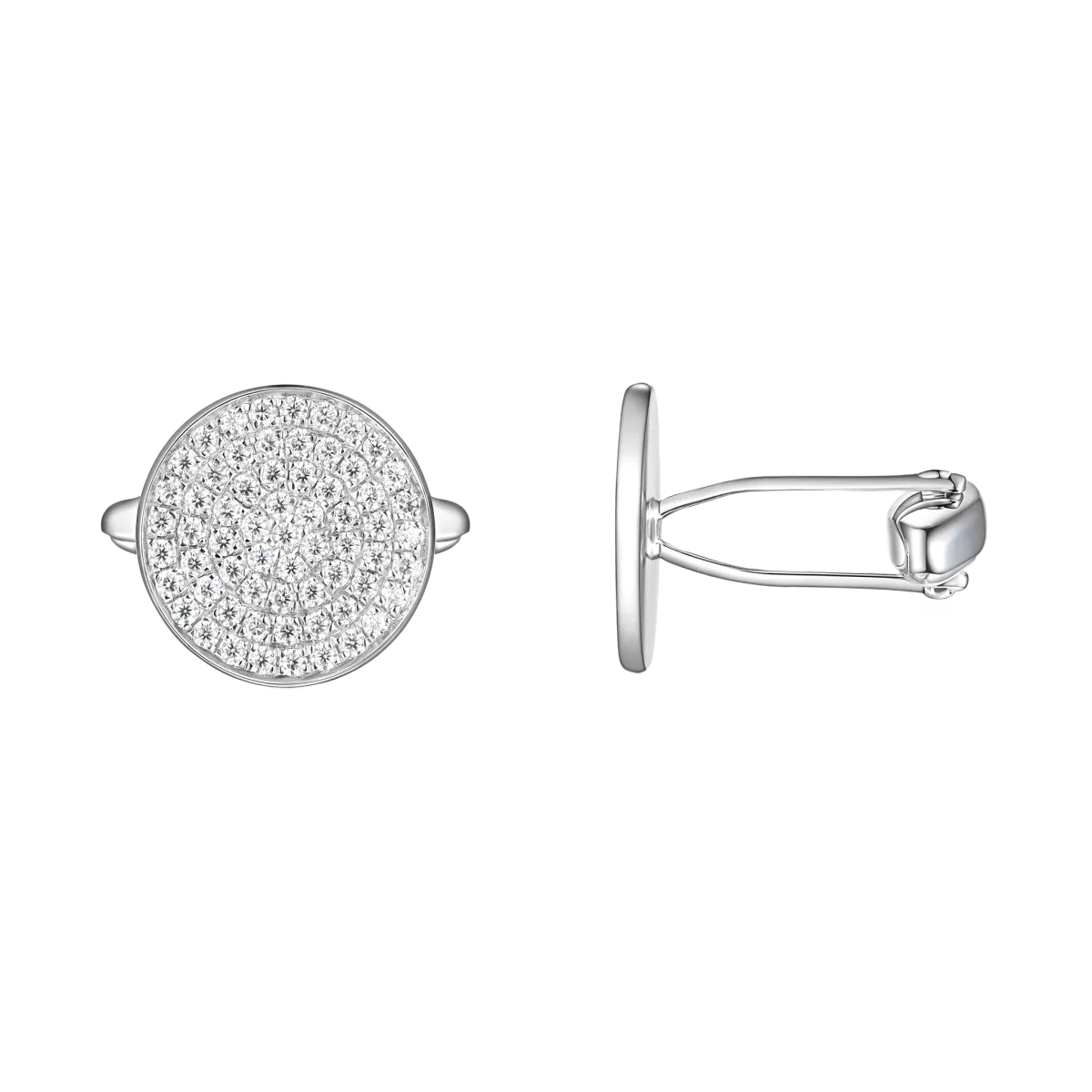Luxon - Moissanite Cufflinks in Pavé Setting