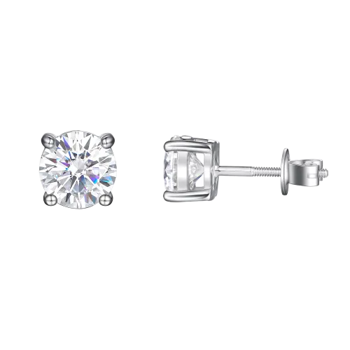 Helix - Secure Screw Back Moissanite Stud Earrings