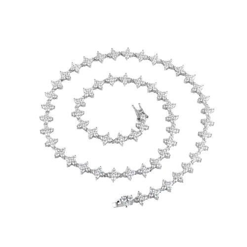 Pentara - Moissanite Tennis Necklace in Pavé Setting