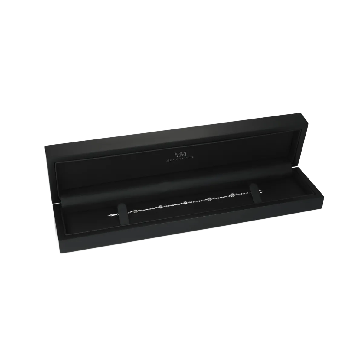 Circlis - Moissanite Bracelet with Bezel Set Stones and Delicate Link Chain