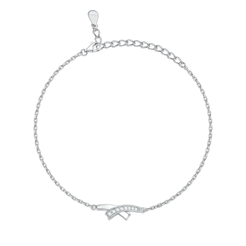 Halcyon - Bransoletka z Moissanitem w Kształcie Księżyca z Oprawą Pavé