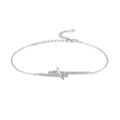 Volute - Bransoletka Chevron Z Moissanitami W Oprawie Pavé