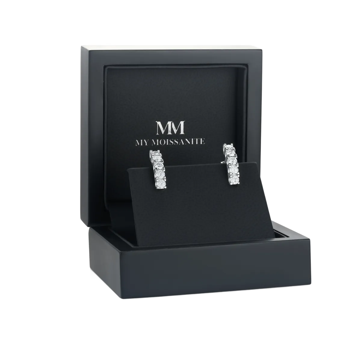 Cascade - Linear Moissanite Hoop Earrings