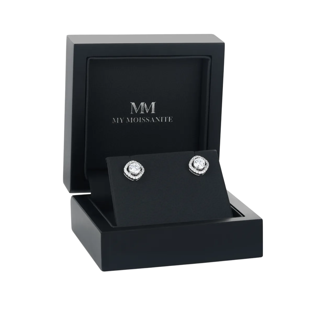 Spaced Halo - Halo Moissanite Stud Earrings