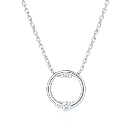 Luna - Contemporary Solitaire Moissanite Pendant