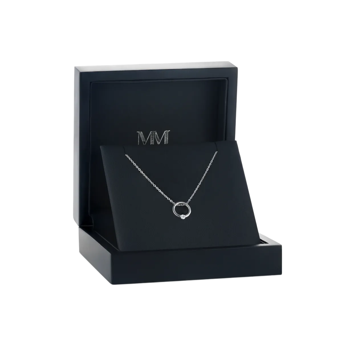 Luna - Contemporary Solitaire Moissanite Pendant