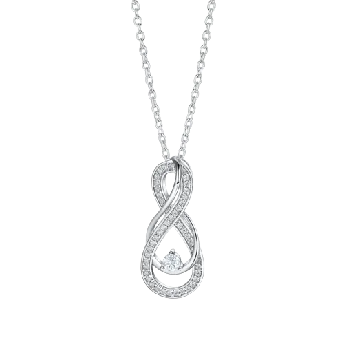 Infinity - Twisting Pavé Moissanite Pendant