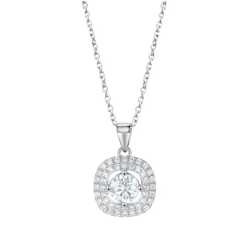 Vivara - Moissanite Pendant with Encrusted Halo
